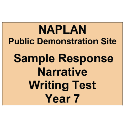 NAPLAN Demo Answers Writing Narrative Year 7